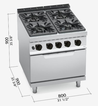 Bertos - 4-Burner Free Standing